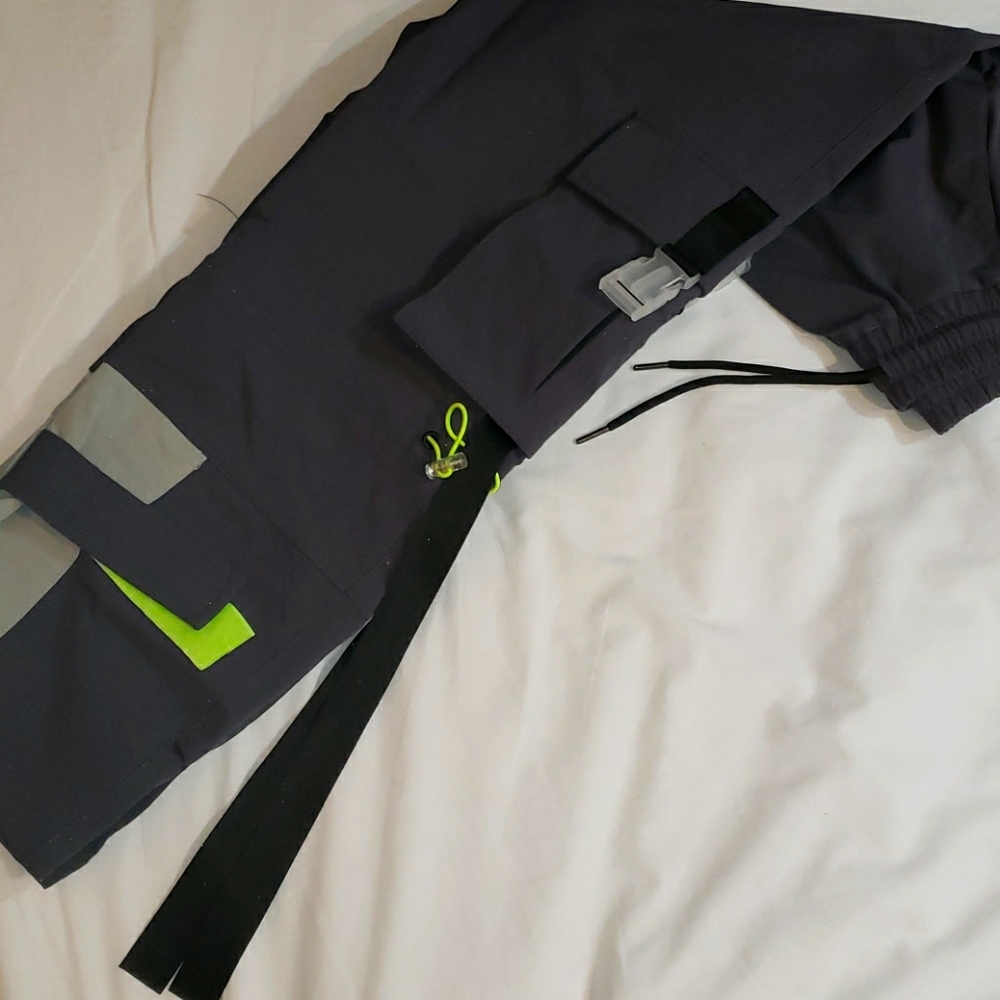 Reflective track cargo pants